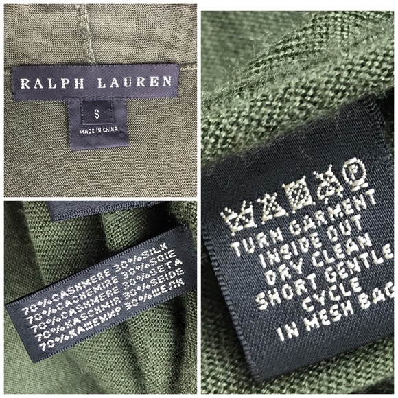 Ralph Lauren BL Green Cashmere Silk Cardigan S - Picture 6 of 8